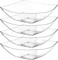 Posh Setting - Clear Plastic Serving Bowls (64oz - 4 Pack) Square, Disposable, Candy & Fruit Bowls for Party Table, Candy Containers