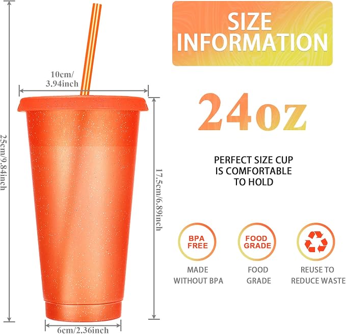 Honeydak 15 Pack Tumbler with Straw and Lid Bulk Cups - Image 4