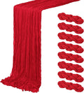 8 Pack Red Cheesecloth Table Runner 20 x 120 inch Gauze Table Runners 10 FT Long by ACSUIT