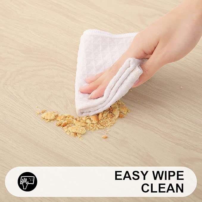 Smiry Rectangle Table Cloth Cover, Waterproof Elastic Fitted Picnic Tablecloth for 8 Foot Tables, Wipeable Flannel Backed Vinyl Tablecloths for Camping, Dining, Outdoor (Beige Wood, 30" x 96")