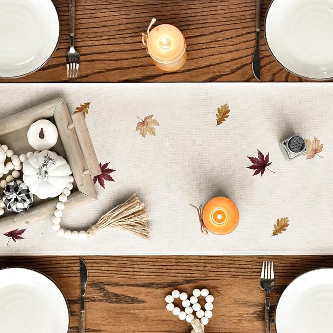 Artoid Mode 210 GSM Fall Table Runner 13x60 Inch Home Party Decor | Watercolor - Image 4