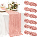 6 Pack Dusty Pink Cheesecloth Table Runner 22x120 Inch Gauze Table Runners | by Fwxdbwyl