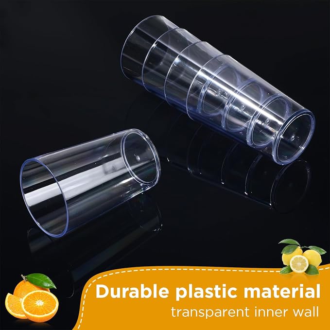 Meanplan 24 Pack Plastic Reusable Drinking Glasses Restaurant Grade 8 oz - Image 3