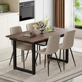 Extendable Dining Table Set for 4, 55"–71" Modern Wood Kitchen Table with 4 Upholstered Chairs, Space-Saving for Living Room Apartment, Sturdy & Comfortable, Easy Assembly