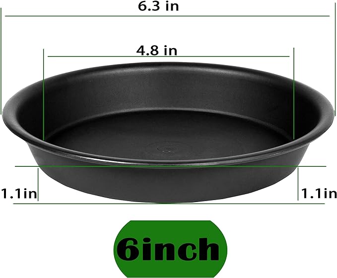 6 Pack 6 inch Plant Saucer Tray, 4 6 8 10 12 15 17 19 inch Plant Saucers - Image 2