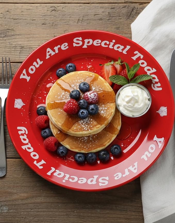 You Are Special Today Red Ceramic Celebration Plate, 10.6" Dinner Plate for Birthday, Wedding, Anniversary, Graduation & Family Traditions - Decorative Keepsake Gift Dish with Gift Box (1 Pack)