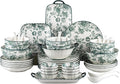 Ceramic Dinnerware Set, Floral Plates and Bowls Sets, Microwave & Dishwasher by FANGJING