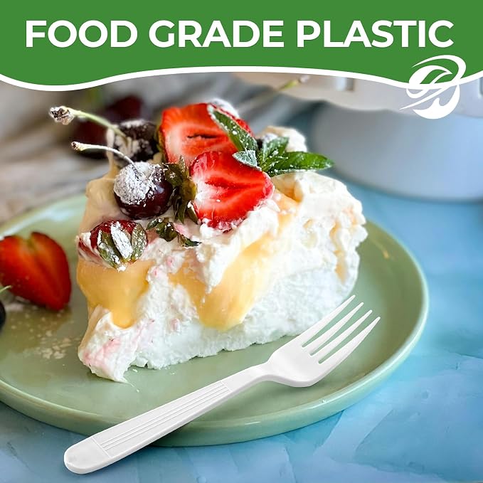 Plastic Forks 1000 Count Extra Heavy Duty Disposable Fork Bulk Plastic Forks - Image 4