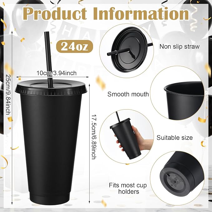 Honeydak 150 Pack Tumbler with Straw and Lid Bulk Cups - Image 3