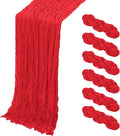 6 Pack Red Cheesecloth Table Runner, 17 x 108 Inch, Gauze Cheese Cloth Table by Yorcari