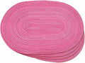 Noctiflorous Oval Braided Placemats Set of 4 Woven 12x18 Inch Non Slip Washable Heat Resistant Place Mats Tablemats for Dining Kitchen Party Daily Table Decor Dinner Mats (Hot Pink, 4)