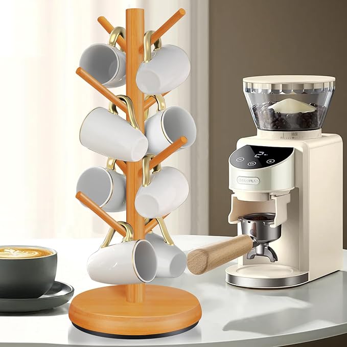 Mug Holder Tree, New Upgraded 360° Rotated 8 Hooks Coffee Cup Holder - Image 4