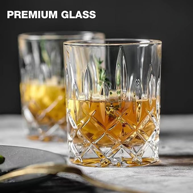 Qipecedm Drinking Glasses, 8 Piece Crystal Glass Cups, Mixed Glassware Set - Image 2