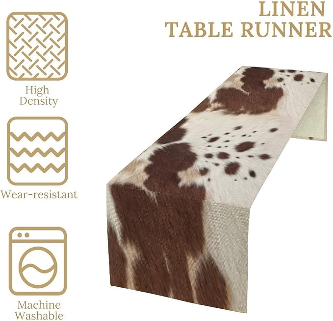 Cow Print Table Runner, 13x36 Inch - Image 4