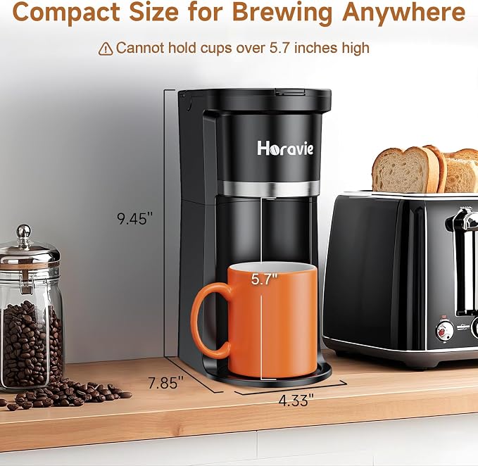 Small Single Serve Coffee Maker, One Cup Coffee Machine - Image 7