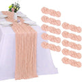 10 Pack Blush Pink Cheesecloth Table Runner 17 x 108 Inch | Boho Gauze Fabric by RestfulGlow