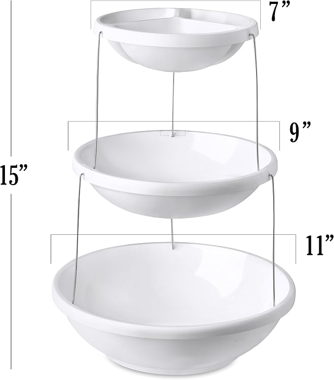 Masirs 3-Tier Collapsible Bowl: Decorative Design Folds - Image 2