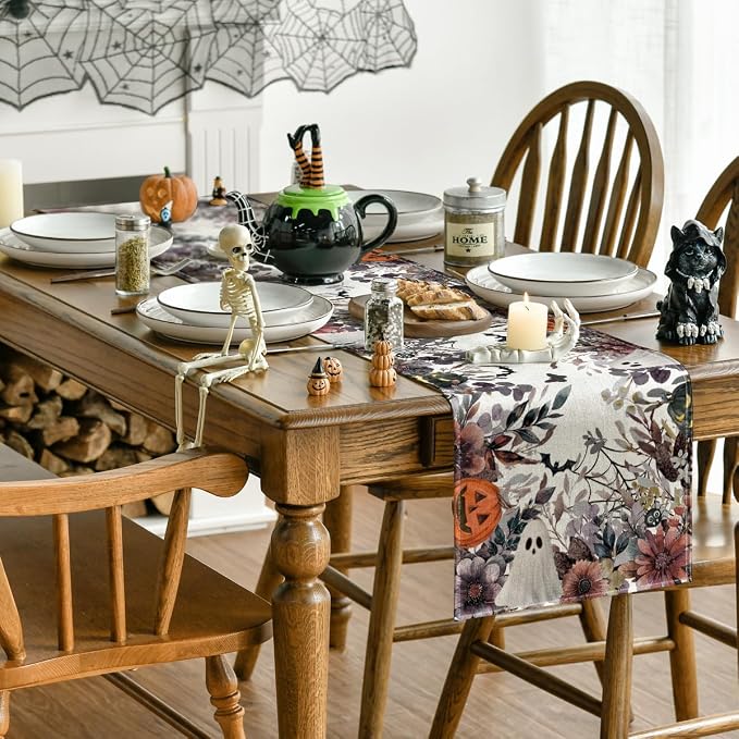 Artoid Mode 210 GSM Halloween Table Runner 13x72 Inch Home Party Decor | - Image 4