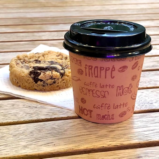 4 Oz Espresso Paper Cups with Black Lids - Image 7
