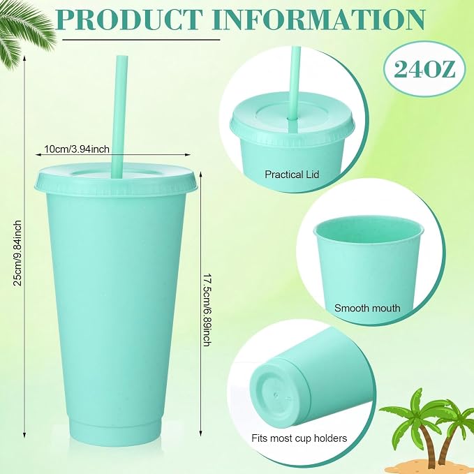 Honeydak 15 Pack Tumbler with Straw and Lid Bulk Cups - Image 3
