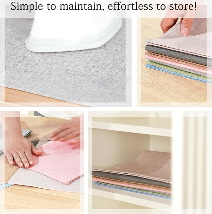 UnivoColors Set of 6 Faux Linen Placemats, Heat-Resistant & Easy-to-Clean,13"x19"for Dining Table, Kitchen, Holiday Meals (6 Colors Included)