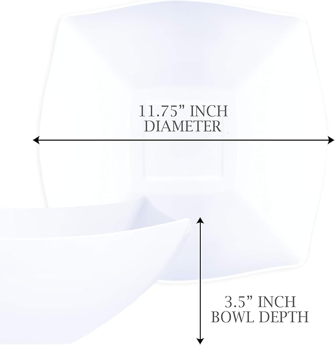 PLASTICPRO Disposable 128 ounce Square Serving Bowls, Party Snack or Salad Bowl - Image 5