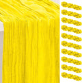 10 Pack Yellow Cheesecloth Table Runner 35x120 Inch 10Ft Rustic Gauze Cheese by SuBleer