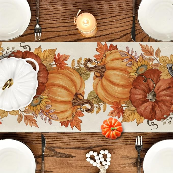 RABUSOFA Fall Table Runner 13x60 Inch Fall Decorations - Image 3