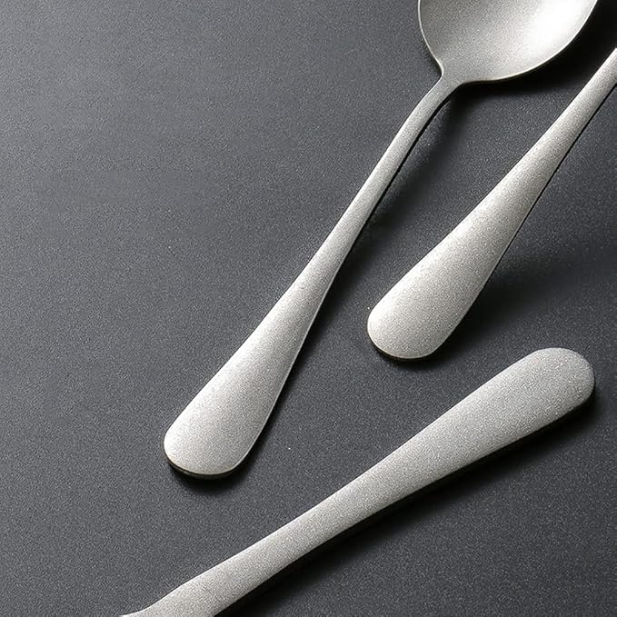 Matte Silverware Set for 16 Stainless Steel Flatware Set Vintage Style Delicate Cutlery Utensils 80 Piece Include Knives Forks and Spoons Tableware Set for Home Kitchen Wedding Restaurant