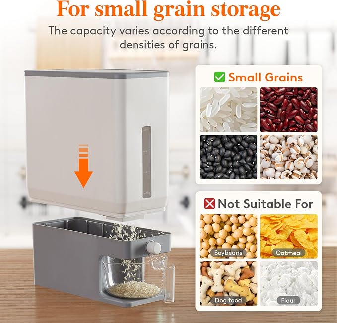 Lifewit Rice Dispenser 25 Lbs, Airtight Storage - Image 6