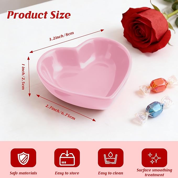 8PCS Heart Shaped Bowl Heart Bowl For Candy Lovers, Office Desk Decor, Home Snack Display, Valentine'S Day, Wedding Celebrations, Birthday Parties,Family Kitchen Use
