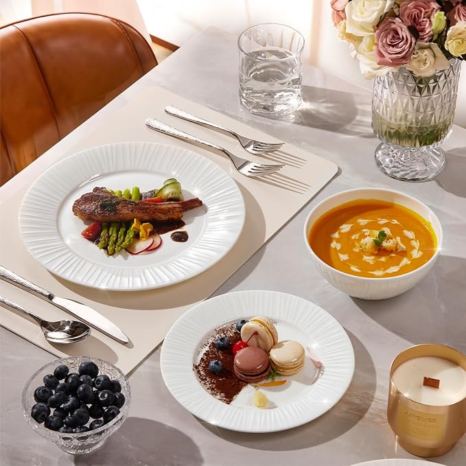 24Pc Bone China Dinnerware Set & 40Pc Flatware Combo Set - Image 5