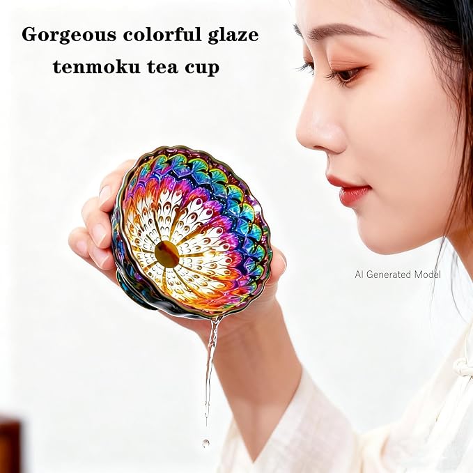 Tenmokus Tea Cup, 5 oz Chinese Small Ceramic Cup - Image 4