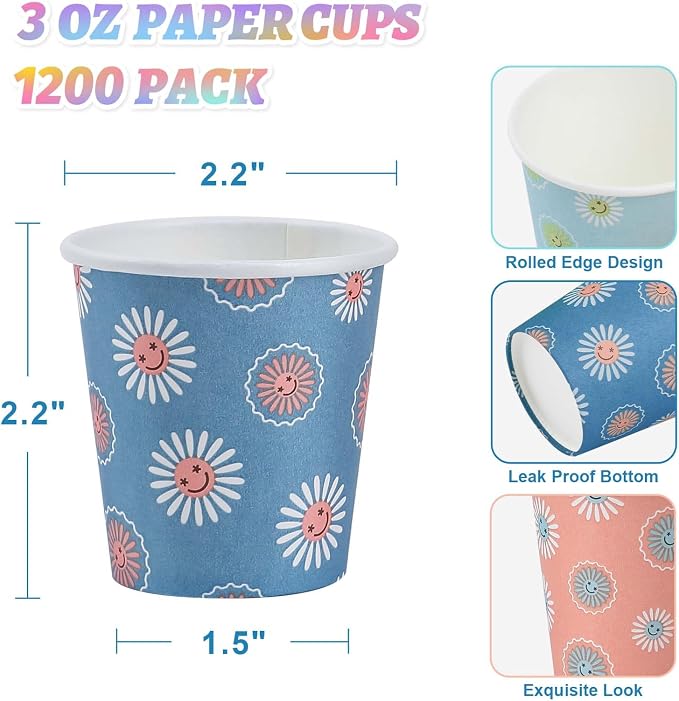 SIUQ 1200 Pack 3 oz Paper Cups, Small Disposable Bathroom Cups 3 Ounce | Ideal - Image 5