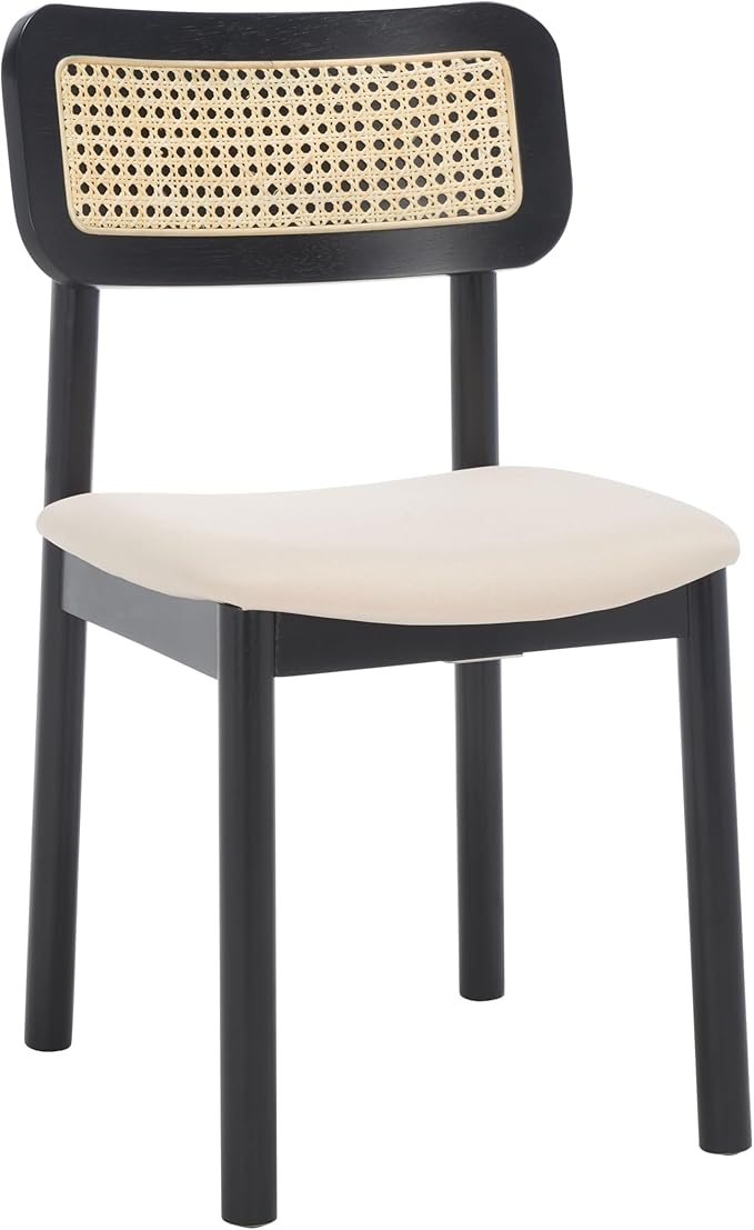 SAFAVIEH Home Collection Egon Coastal Black/White Dining Chair Set of 2