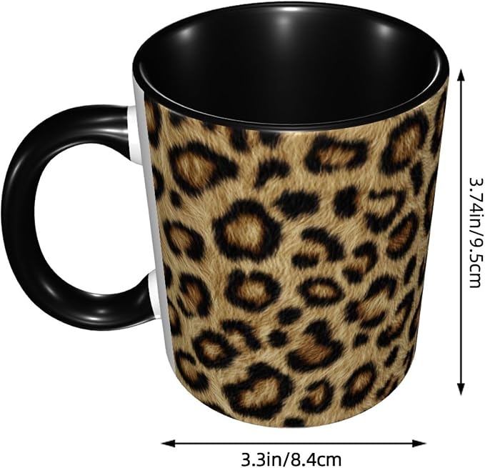 Yrebyou Leopard Print Coffee Mug 11oz Ceramic Cup - Image 2