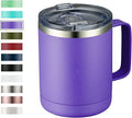 MEWAY 12oz Coffee Mug With Handle and Sliding Lid, Stainless Steel Travel by MEWAY