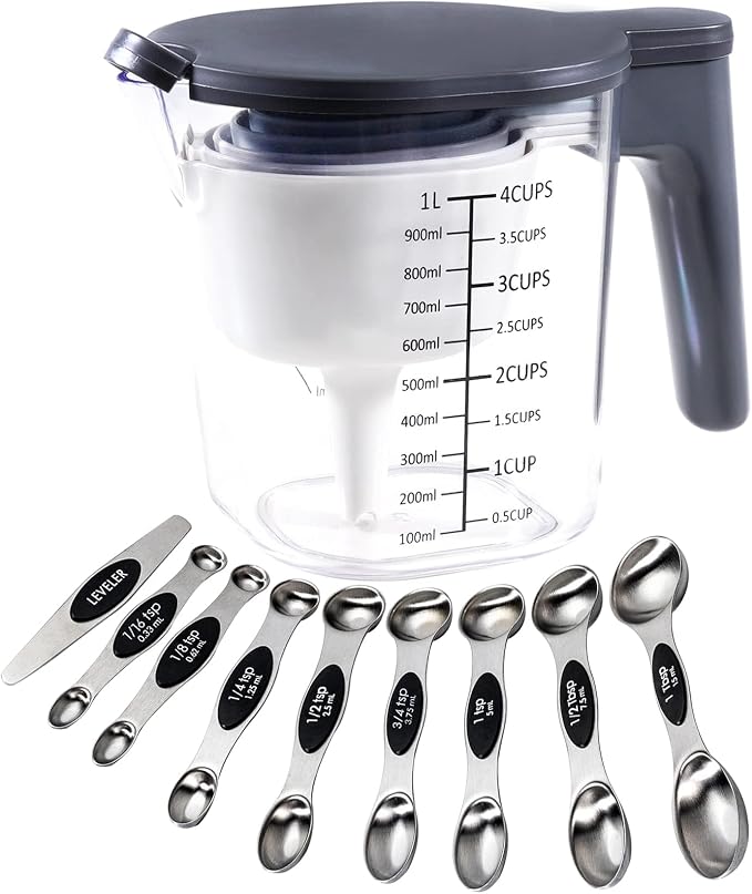 19-Pc Magnetic Measuring Cups and Spoons Set, by Recogwood