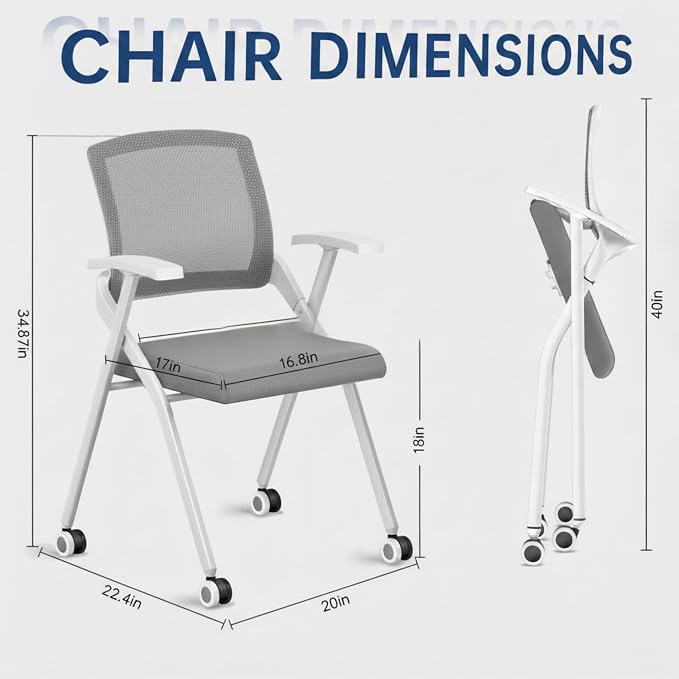 8 Pack Folding Office Chair - Image 3