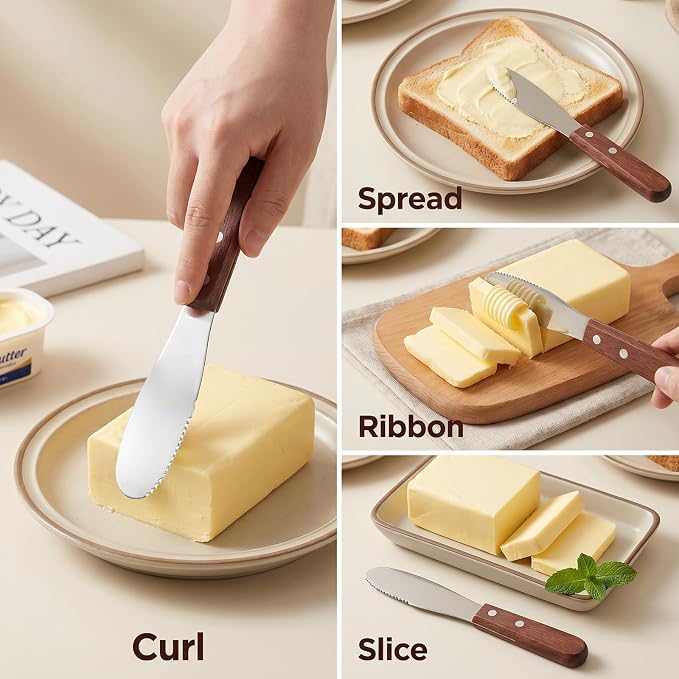 4 Pack Butter Spreader Knife Stainless Steel Cream Cheese Spreader - Image 4