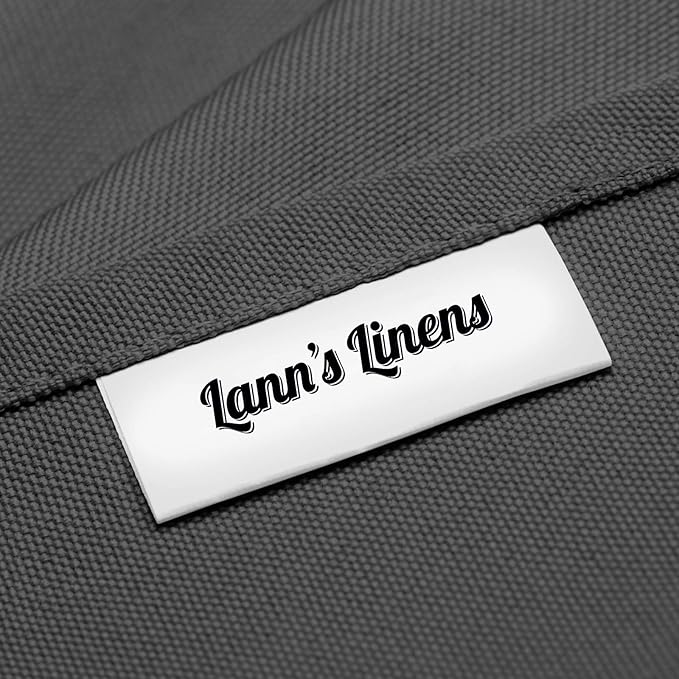 Lann's Linens 90 x 132 Inch Rectangular Tablecloth, Washable Polyester Fabric Table Cloth for Dining Tables, Parties, Restaurant, Weddings - Dark Gray