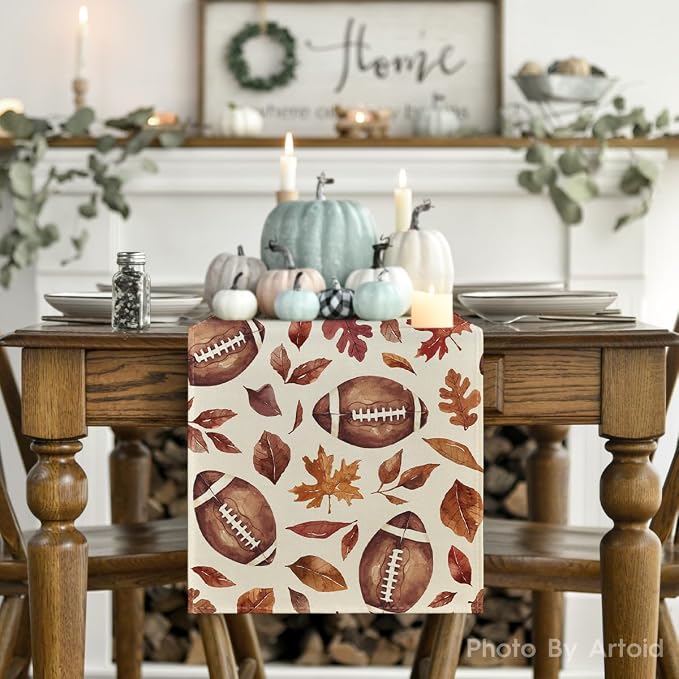 Artoid Mode 210 GSM Fall Table Runner 13x36 Inch Home Party Decor | Rugby Maple - Image 2