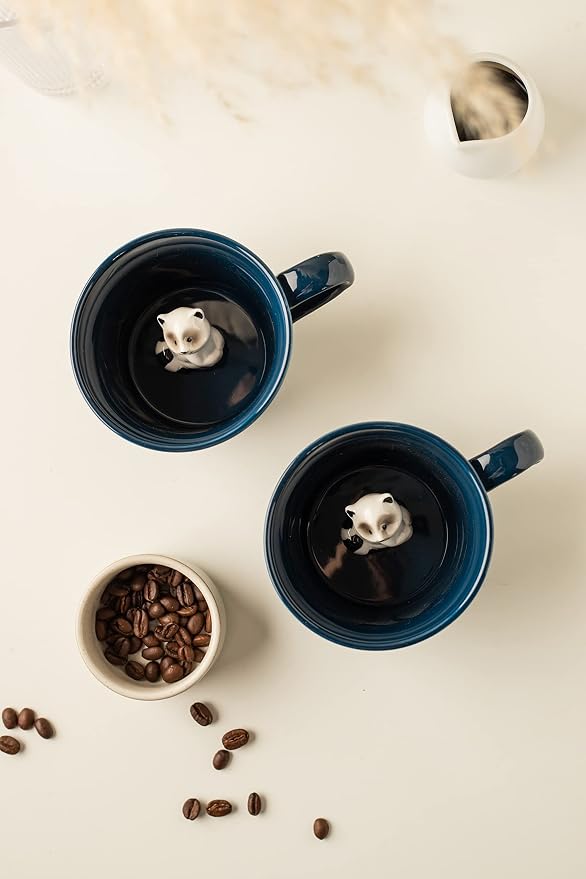 DIHOclub Racoon Ceramic Cup Hidden 3D Animal Inside Mug, Cute Cartoon Handmade - Image 6