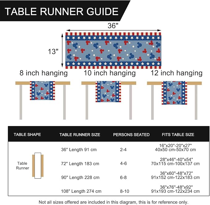 Seliem 4th of July Patriotic Table Runner, American USA Burlap Home Decoration - Image 3