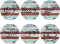 Farmhouse Wooden Home Coasters Set of 6 Coasters by Unknown