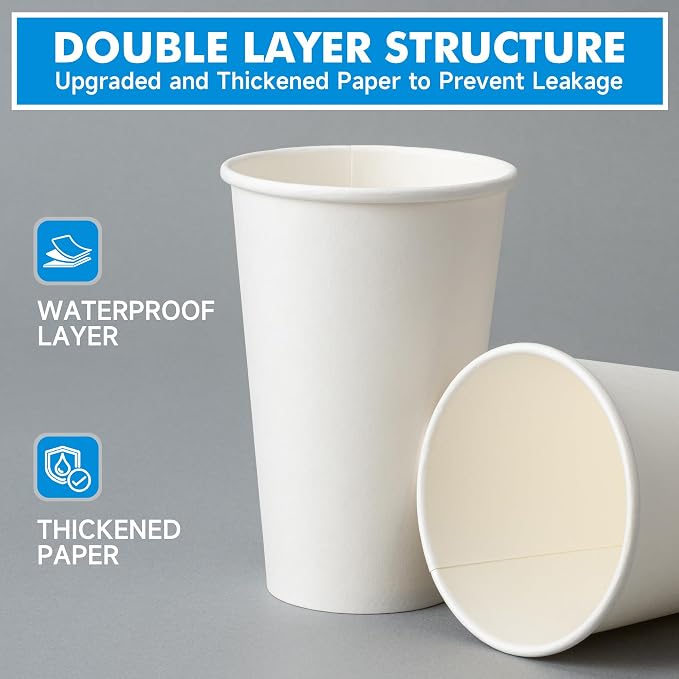 RACETOP 16 oz Disposable Paper Coffee Cups - Image 5