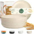 Kitchen Plates Set for 8, Wheat Straw Plate 9 Inch, Unbreakable Party Plates by BUSOKIP
