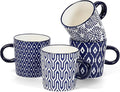 Selamica Ceramic Espresso Cups Set of 4, Vintage Blue | 5 Oz Espresso Mugs by Selamica