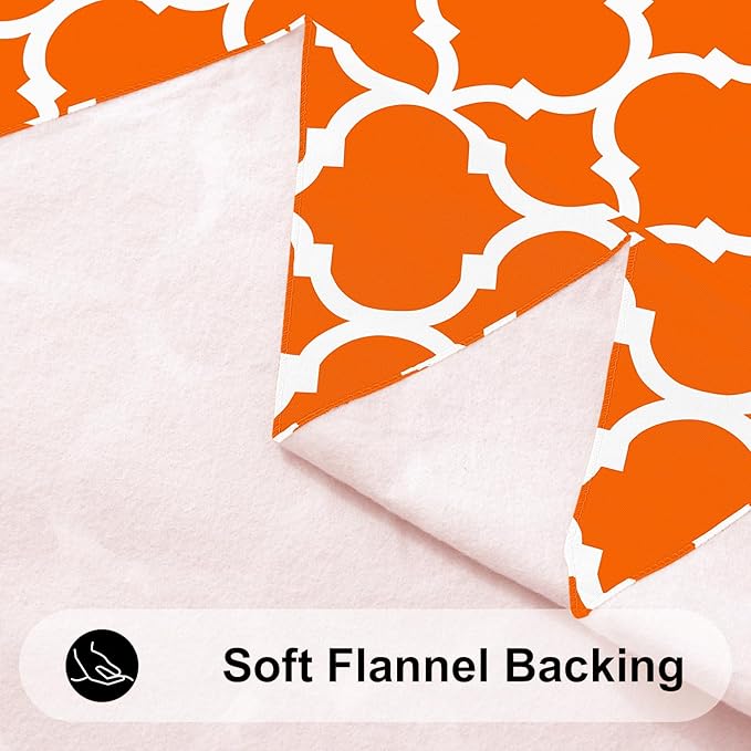 Smiry Square Table Cloth, Waterproof Vinyl Tablecloth with Flannel Backing for Square Tables, Wipeable Spillproof Plastic Tablecloths for Dining, Camping, Indoor and Outdoor (54"x54", Bright Orange)