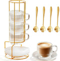 5.4 oz Espresso Cups Set of 4, Stackable Small Cup by Coffeetime